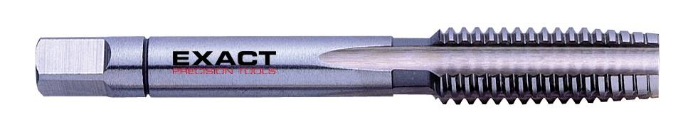 Metallschneidwerkzeug mit der Aufschrift 'EXACT PRECISION TOOLS'. Das Werkzeug hat ein Gewinde an einem Ende, verwendet für Präzisionsarbeiten.