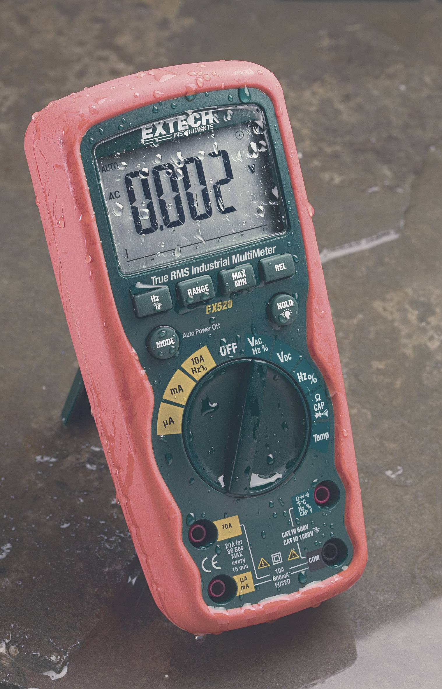 Extech EX520 Hand-Multimeter digital Wasserdicht (IP67) CAT III 1000 V, CAT IV 600V Anzeige (Counts): 6000