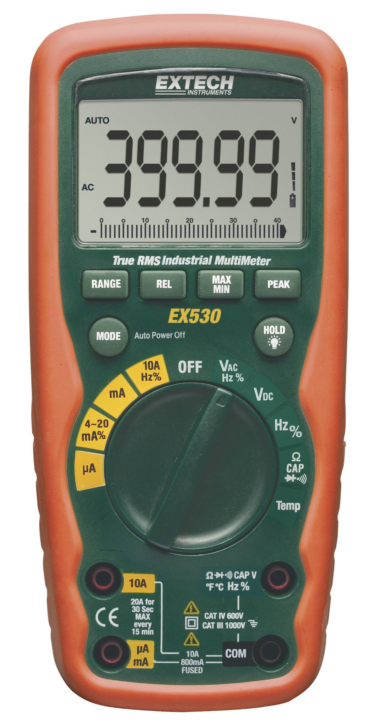 Extech EX530 Hand-Multimeter digital Wasserdicht (IP67) CAT III 1000 V, CAT IV 600V Anzeige (Counts): 40000