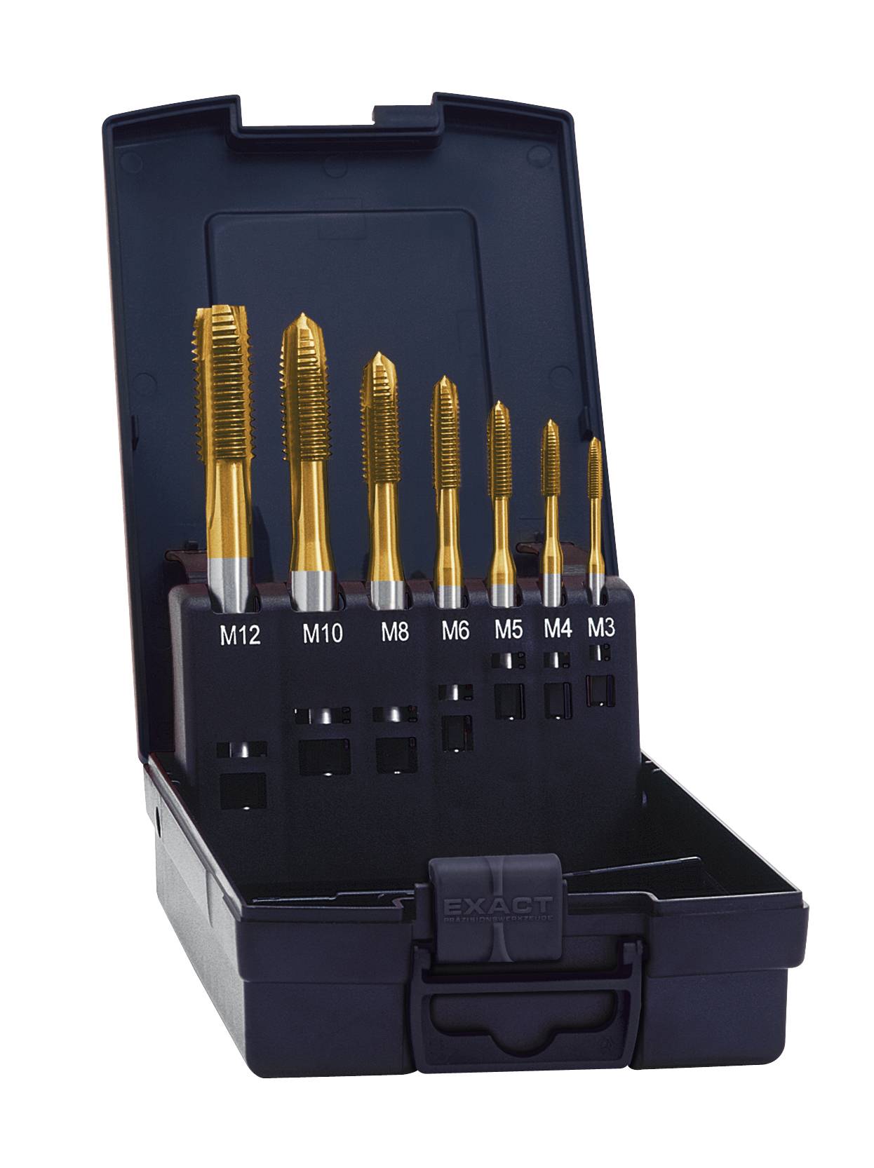 Exact 02328 Maschinengewindebohrer-Set 7teilig metrisch Rechtsschneidend DIN 371, DIN 376 HSS-E Form B 1 Set