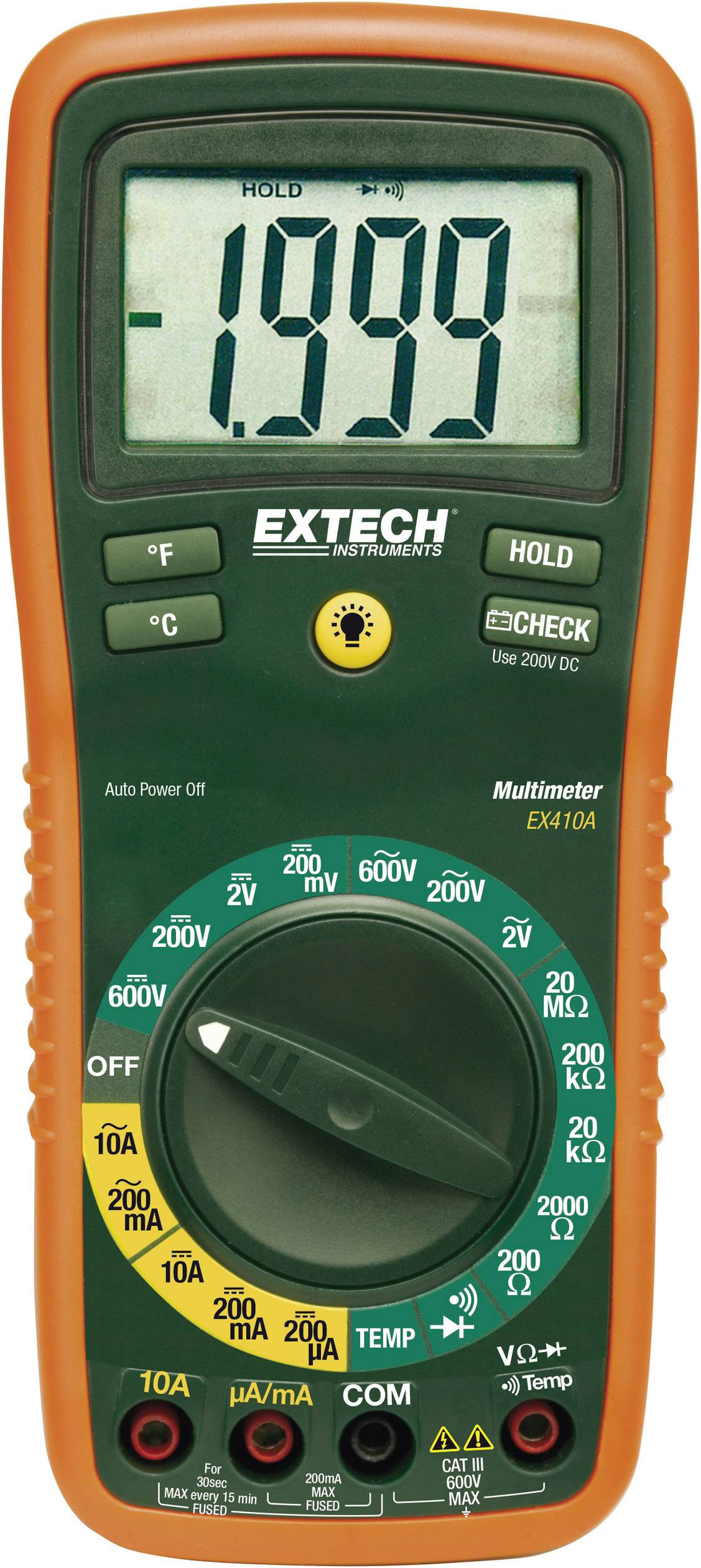 Extech EX410A Hand-Multimeter digital CAT III 600V Anzeige (Counts): 2000