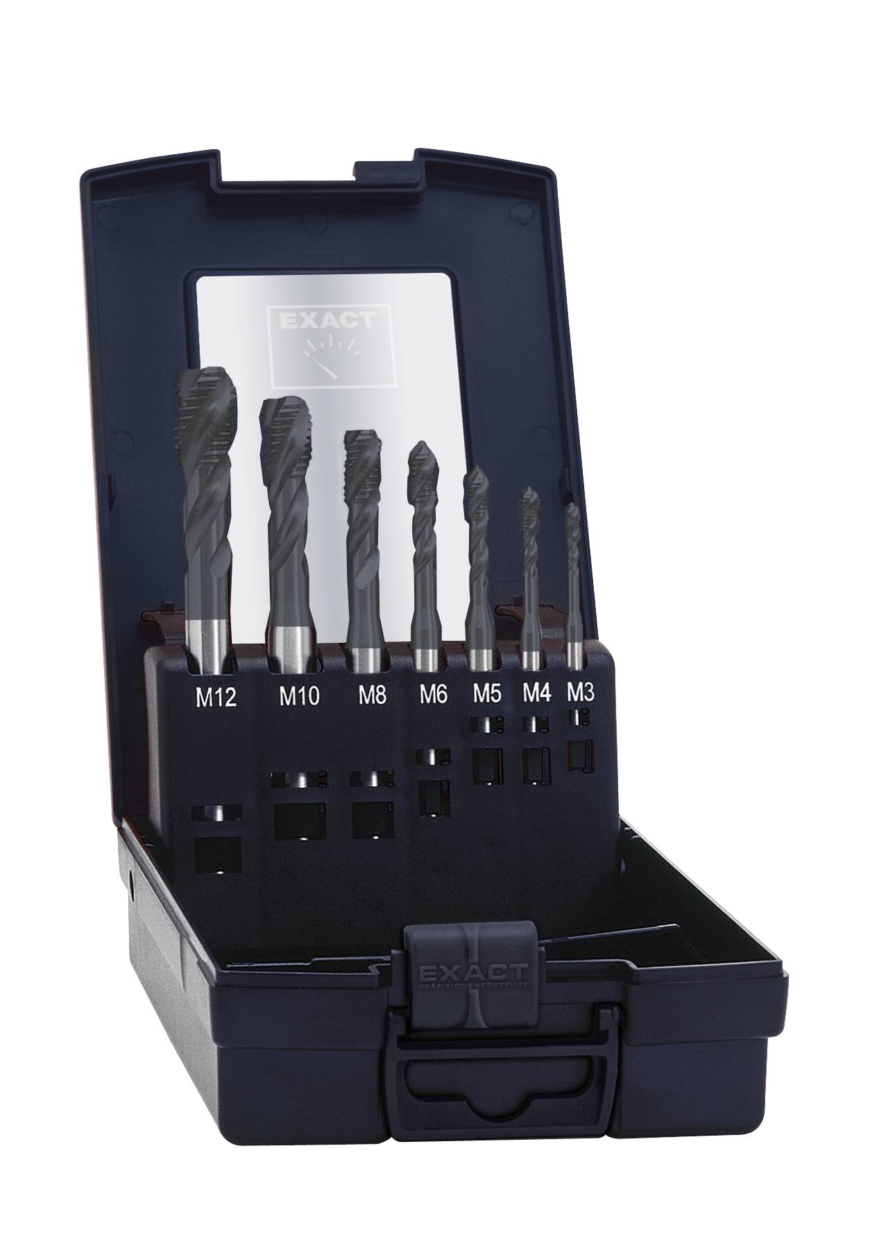 Exact 03598 Maschinengewindebohrer-Set 7teilig metrisch Rechtsschneidend DIN 371, DIN 376 HSS-E Form C 1 Set