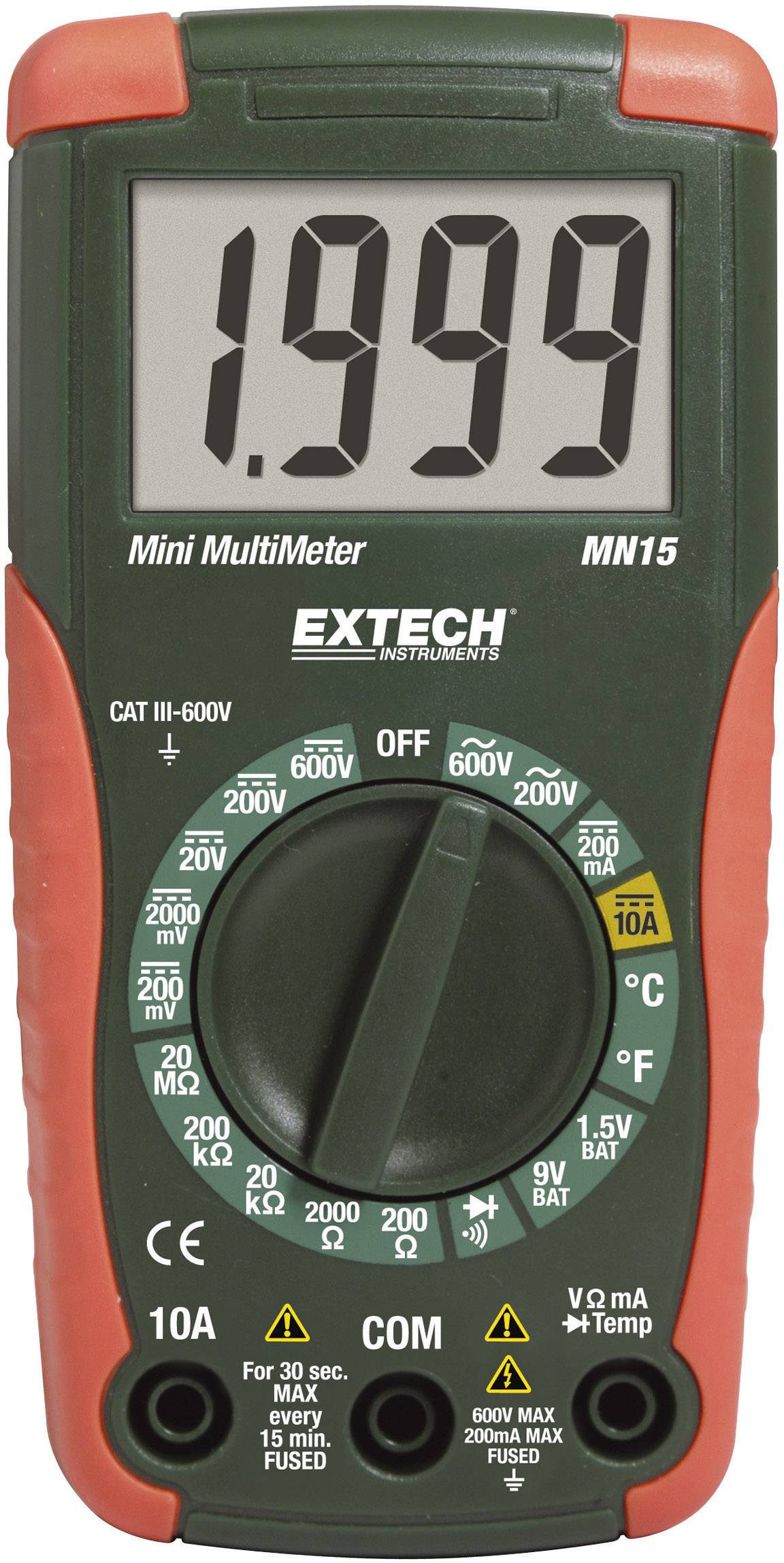Extech MN15A Hand-Multimeter digital CAT III 600V Anzeige (Counts): 2000
