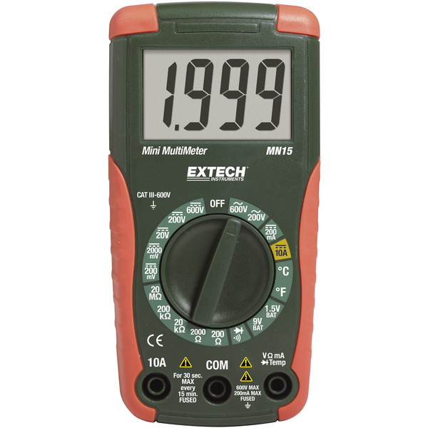 Multimètre Extech MN15A numérique CAT III 600 V Affichage (nombre de points): 2000