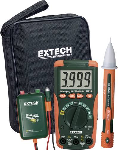 Extech MN16A-KIT Hand-Multimeter digital CAT II 1000 V, CAT III 600V Anzeige (Counts): 4000