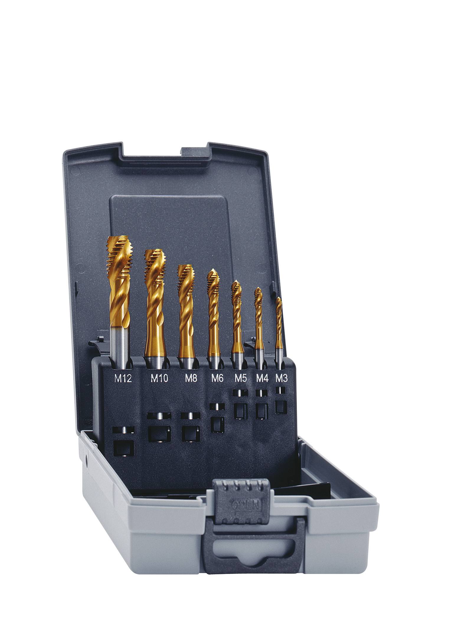 Eventus by Exact 11364 Maschinengewindebohrer-Set 7teilig metrisch Rechtsschneidend DIN 371, DIN 376 HSS 35° RSP 1 Set