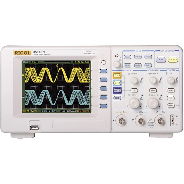 Rigol DS1102E Digital-Oszilloskop 100 MHz 2-Kanal 500 MSa/s 512 kpts 8 Bit Digital-Speicher (DSO) 1 Rigol DS1102E Digital-Oszilloskop 100 MHz 2-Kanal 500 MSa/s 512 kpts 8 Bit Digital-Speicher (DSO) 1