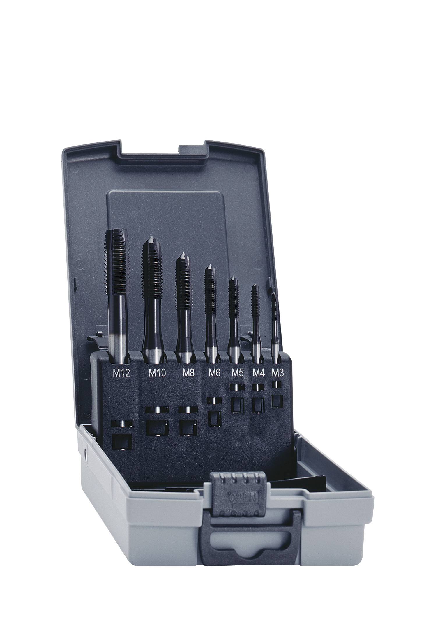 Eventus by Exact 12314 Maschinengewindebohrer-Set 7teilig metrisch Rechtsschneidend DIN 371, DIN 376 HSS Form B 1 Set