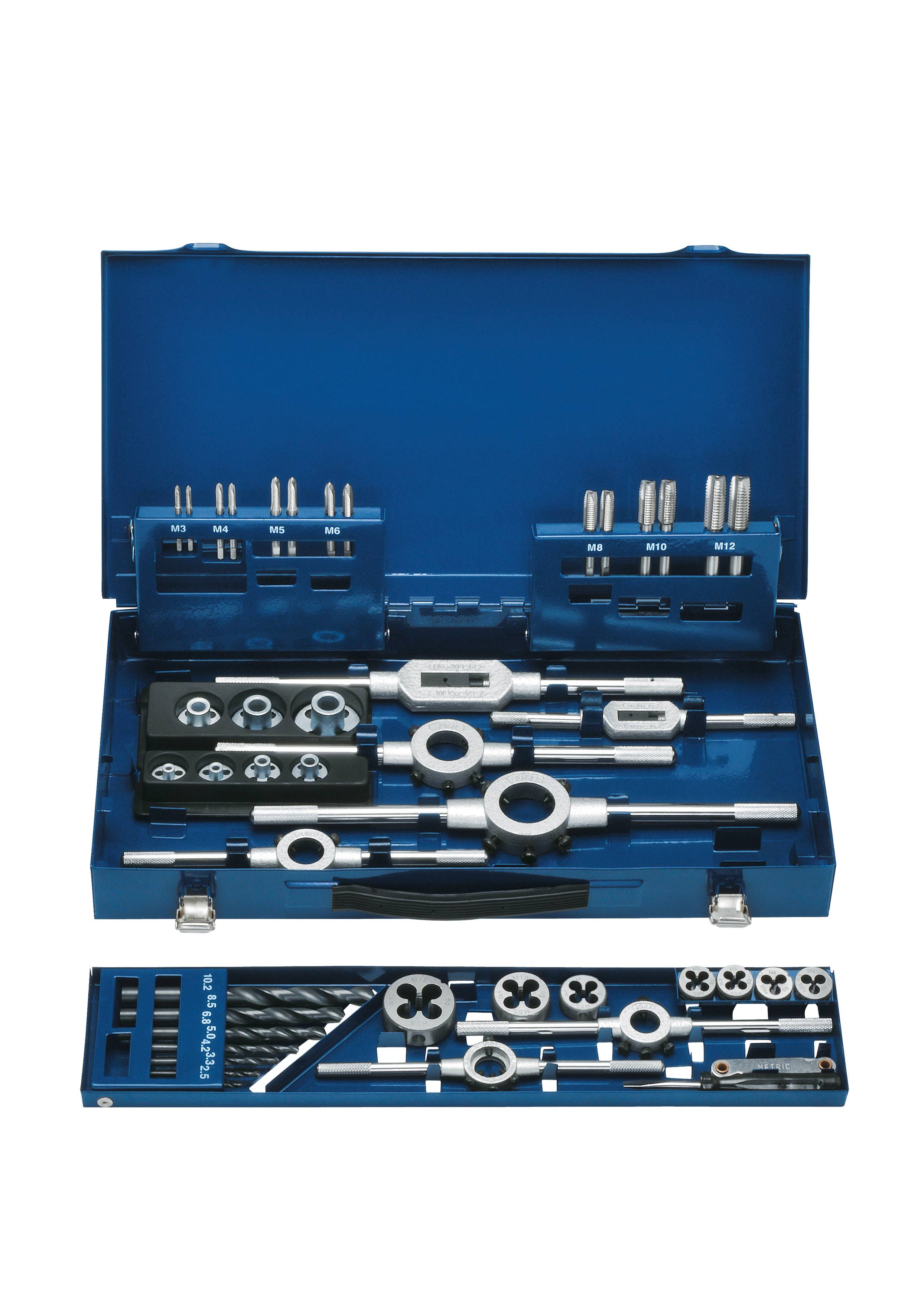 Eventus by Exact 20333 Einschnittgewindebohrer-Set 42teilig metrisch DIN 352 HSS 1 Set