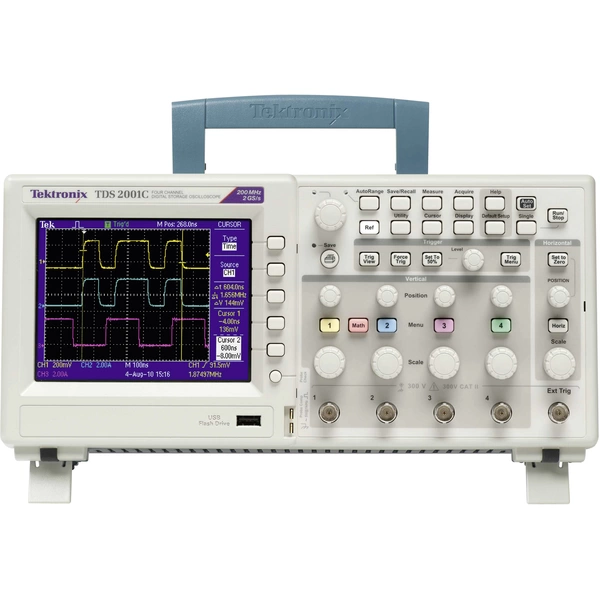 Tektronix Digital-Oszilloskop TDS2014C 100MHz 4-Kanal 2 GSa/s 2.5 kpts 8 Bit Digital-Speicher (DSO), Spectrum-Analyser Tektronix Digital-Oszilloskop TDS2014C 100MHz 4-Kanal 2 GSa/s 2.5 kpts 8 Bit Digital-Speicher (DSO), Spectrum-Analyser