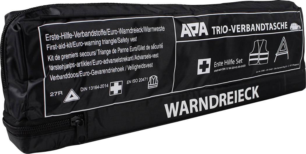 APA 21092 TRIO Verbandtasche Inkl. Warnweste, Inkl. Warndreieck (B x H x T) 44 x 6 x 15 cm DIN 13164:2014 1 St.