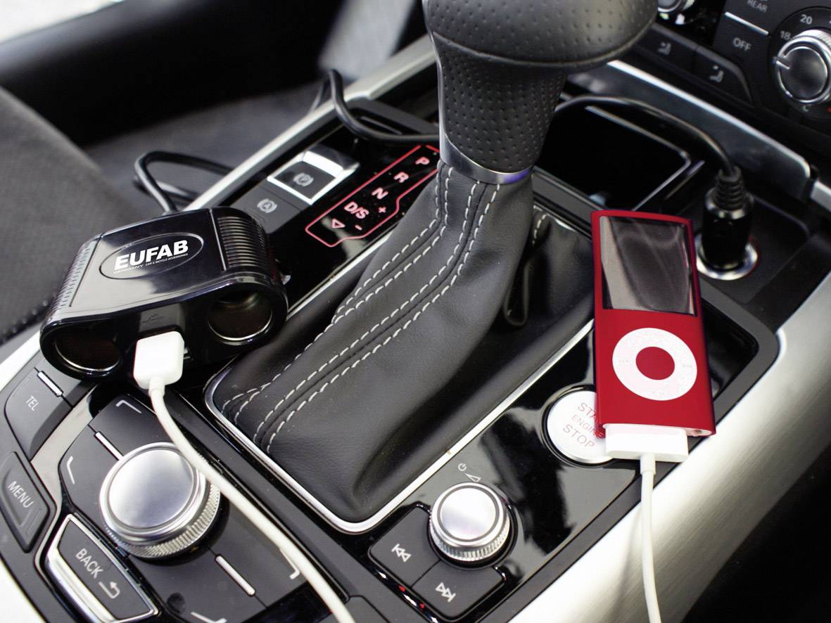 Eufab 16549 Zigarettenanzünder-Verteiler Anzahl Zigarettenkupplungen 2 x Schnittstellen: USB 2 x Belastbarkeit Strom max. 10A