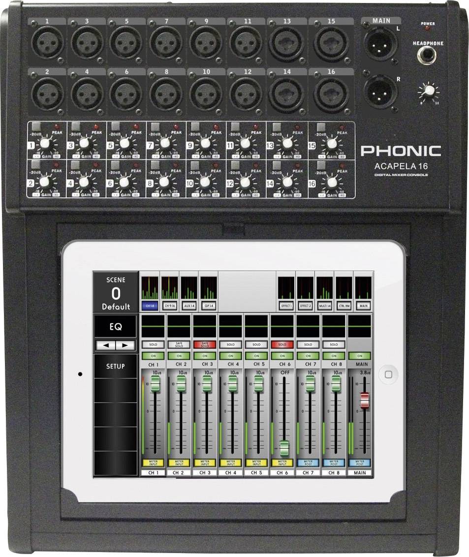 Phonic Acapela 16 Digital-Mischpult Anzahl Kanäle:16 USB-Anschluss