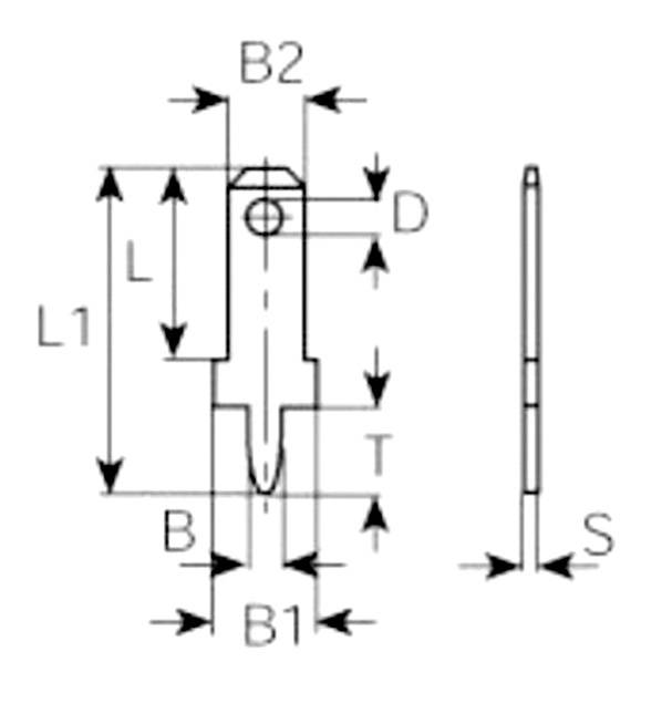 Vogt Verbindungstechnik 3773a05.68 Steckzunge Steckbreite: 2.8mm Steckdicke: 0.5mm 180° Unisoliert Metall 100St.