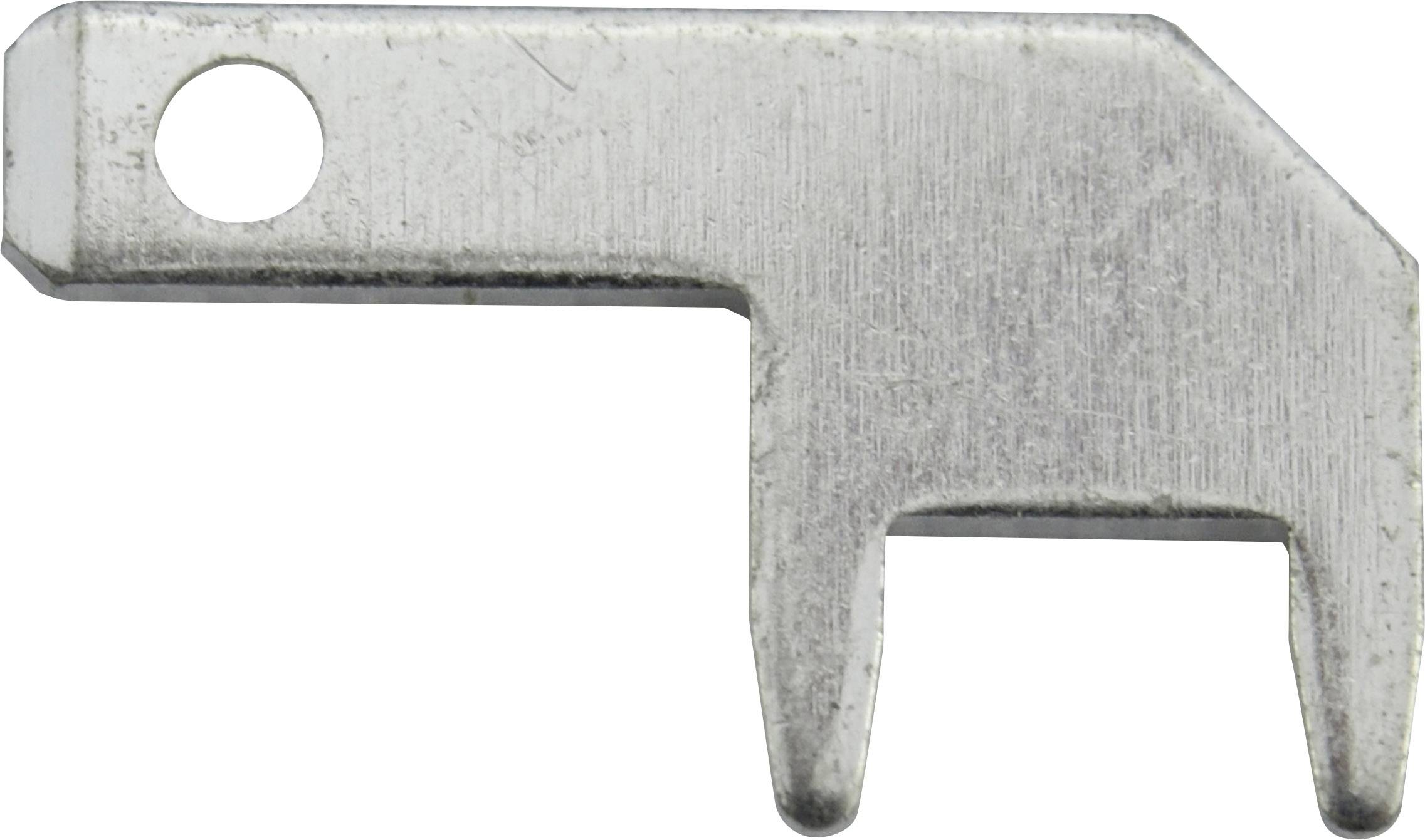 Ein silberfarbener Flaschenöffner aus Metall in schlichter rechteckiger Form mit einem Loch am oberen Ende.