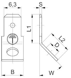 Vogt Verbindungstechnik 3847e.68 Steckzunge Steckbreite: 6.3mm Steckdicke: 0.8mm 45° Unisoliert Metall