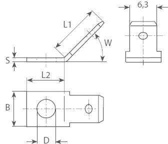 Vogt Verbindungstechnik 3841.8 Steckzunge Steckbreite: 6.3mm Steckdicke: 0.8mm 45° Unisoliert Metall