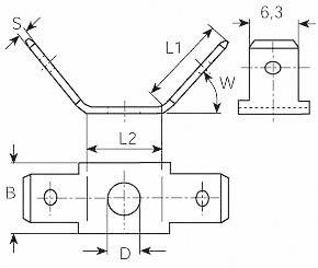Vogt Verbindungstechnik 3870a.80 Steckzunge Steckbreite: 6.3mm Steckdicke: 0.8mm 45°, 45° Unisoliert Metall