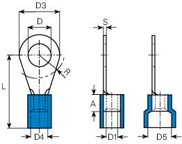 Vogt Verbindungstechnik 3633a Ringkabelschuh Querschnitt (max.)=2.50mm² Loch-Ø=4.3mm Teilisoliert Blau