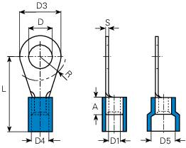 Vogt Verbindungstechnik 3635a Ringkabelschuh Querschnitt (max.)=2.50mm² Loch-Ø=4.3mm Teilisoliert Blau