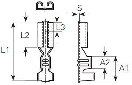 Vogt Verbindungstechnik 3801.67 Flachsteckhülse Steckbreite: 4.8mm Steckdicke: 0.8mm 180° Unisoliert Metall