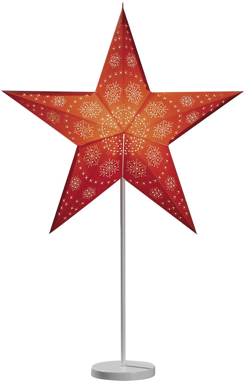 Konstsmide 2991-520 Weihnachtsstern Glühlampe, LED Rot mit ausgestanzten Motiven, mit Schalter
