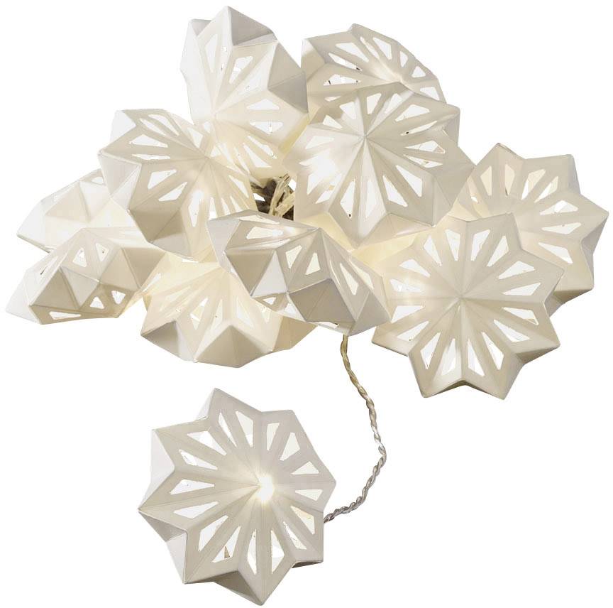Konstsmide 3192-103 Motiv-Lichterkette Schneeflocke Innen netzbetrieben LED Warmweiß Beleuchtete Lä