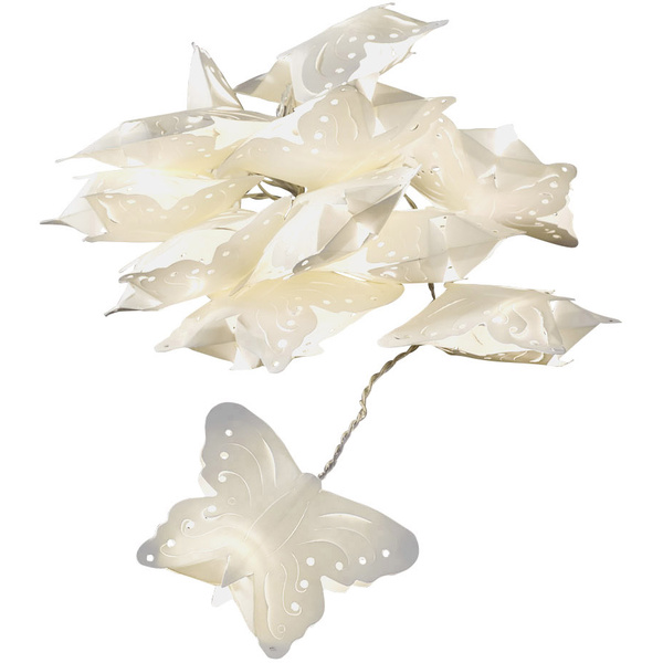 Konstsmide 3193-103 Motiv-Lichterkette Schmetterlinge netzbetrieben LED Warmweiß Beleuchtete Länge: 1.98m
