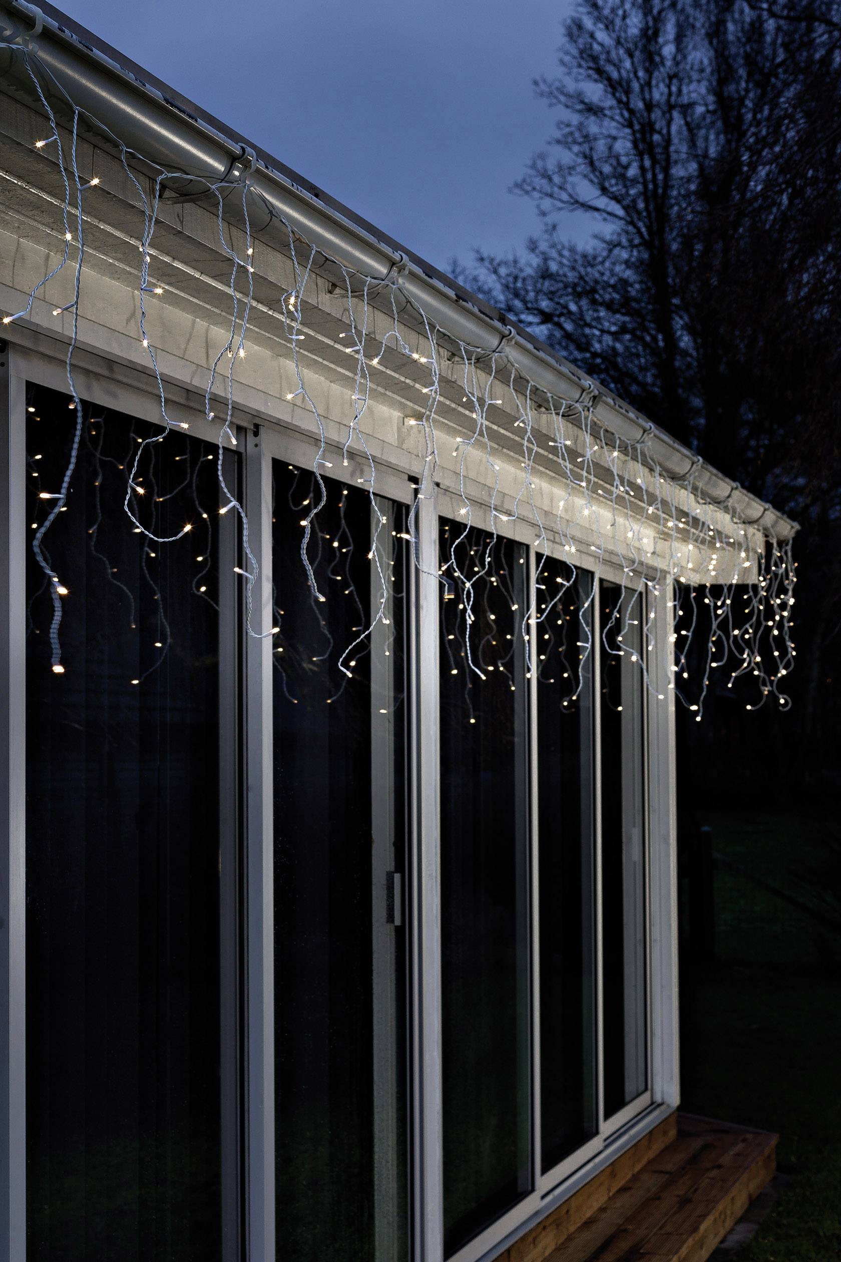 Konstsmide Lichtervorhang-Eisregen Außen 1,5 V 80 LED Warmweiß (B x H) 300 cm x 87.5 cm