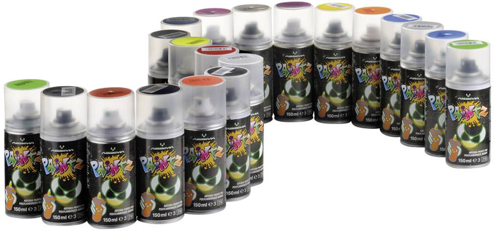 Eine Reihe von Farbspraydosen in verschiedenen Farben, mit Etiketten, die ein künstlerisches Design und die Aufschrift 'Paintz' zeigen.