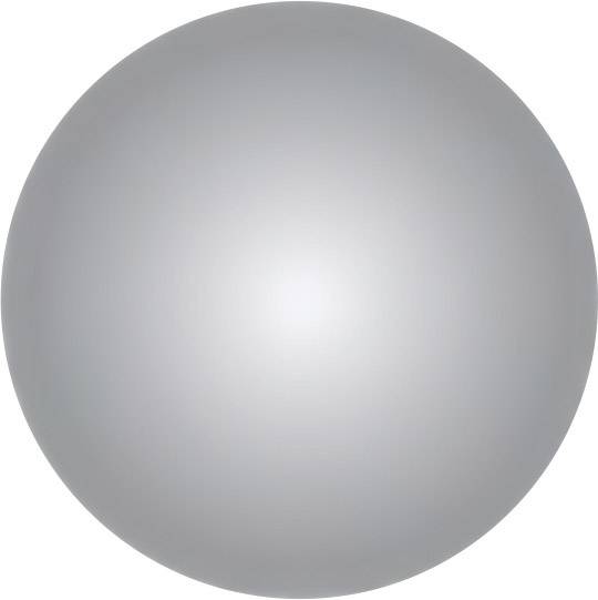 Grauer, glänzender 3D-Ball in der Mitte eines weißen Hintergrunds.