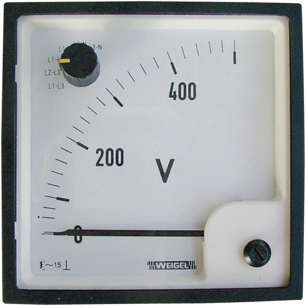Weigel EQ 72 SWT 0 - 500 V/AC Schalttafel-Dreheisenmessgerät mit Umschalter 0 - 500 V/AC Dreheisen