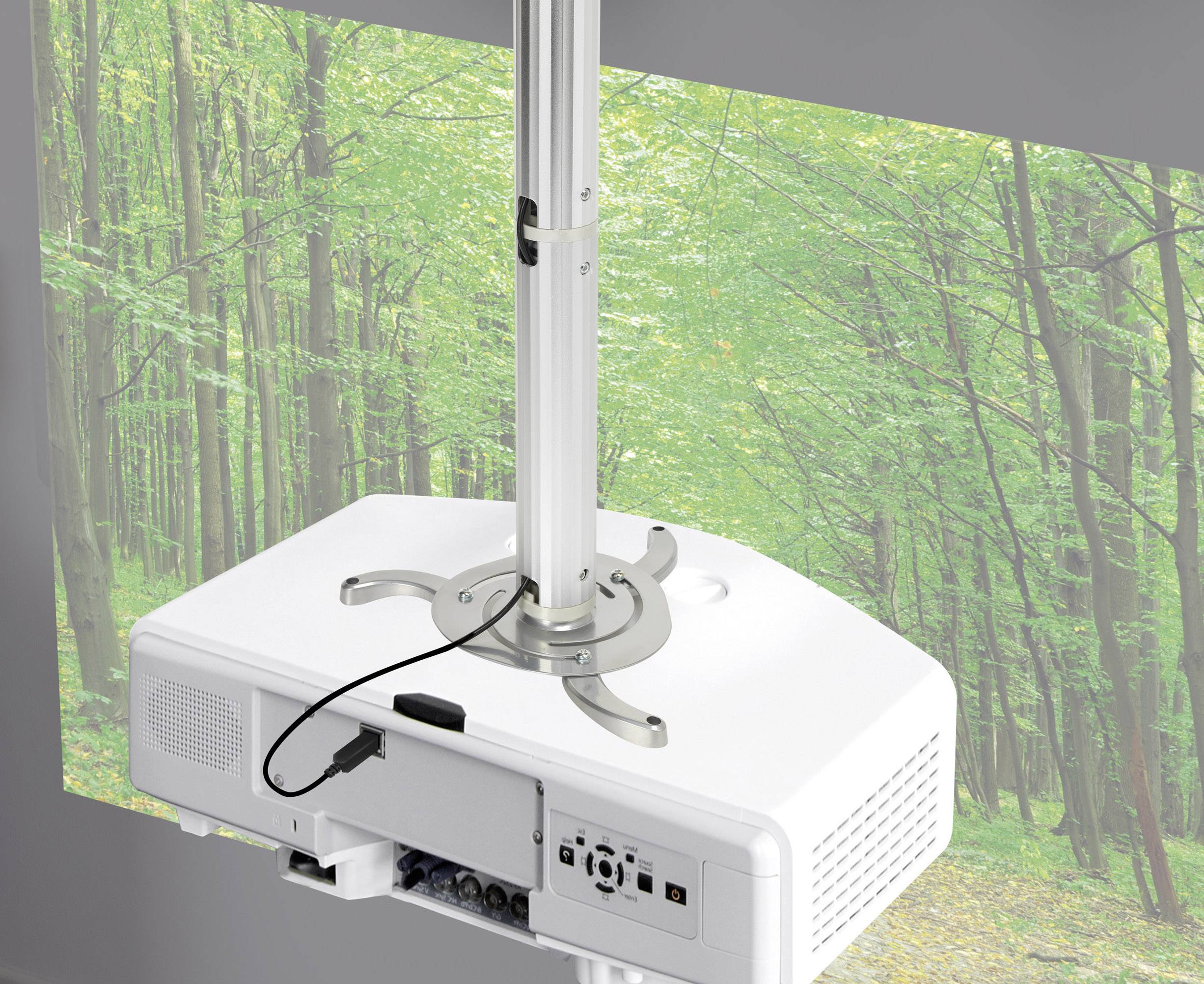 SpeaKa Professional Projector Beamer-Deckenhalterung Neigbar, Drehbar Boden-/Deckenabstand (max.): 106cm Silber