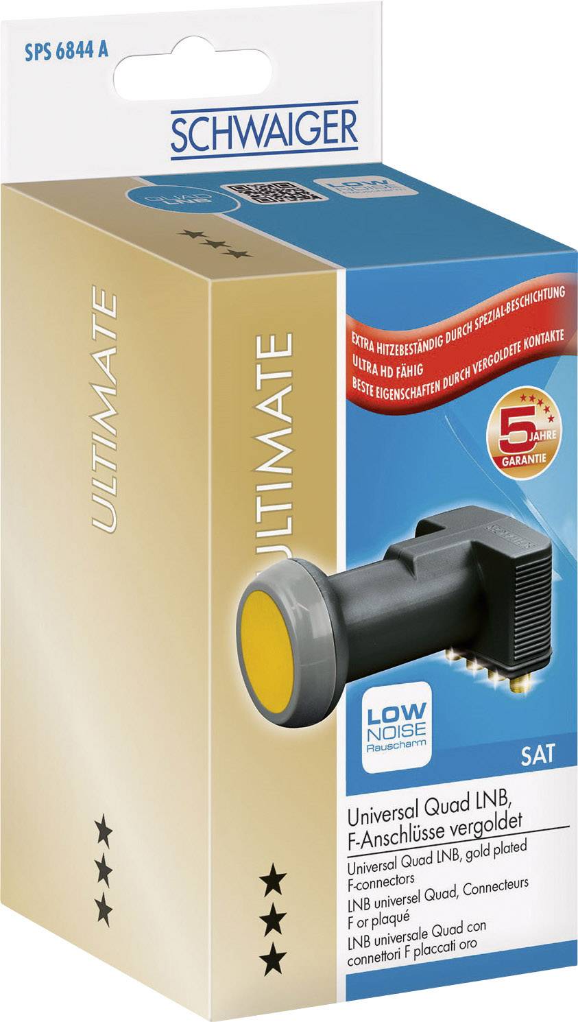 Schwaiger SPS6844 Quad-LNB Teilnehmer-Anzahl: 4 mit Switch Anthrazit