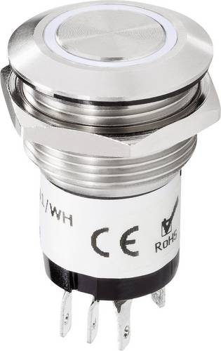 Renkforce RF-4707814 Klingeltaster 1fach Edelstahl, Weiß 24 V DC/ 2 A, 24 V AC/ 1 A