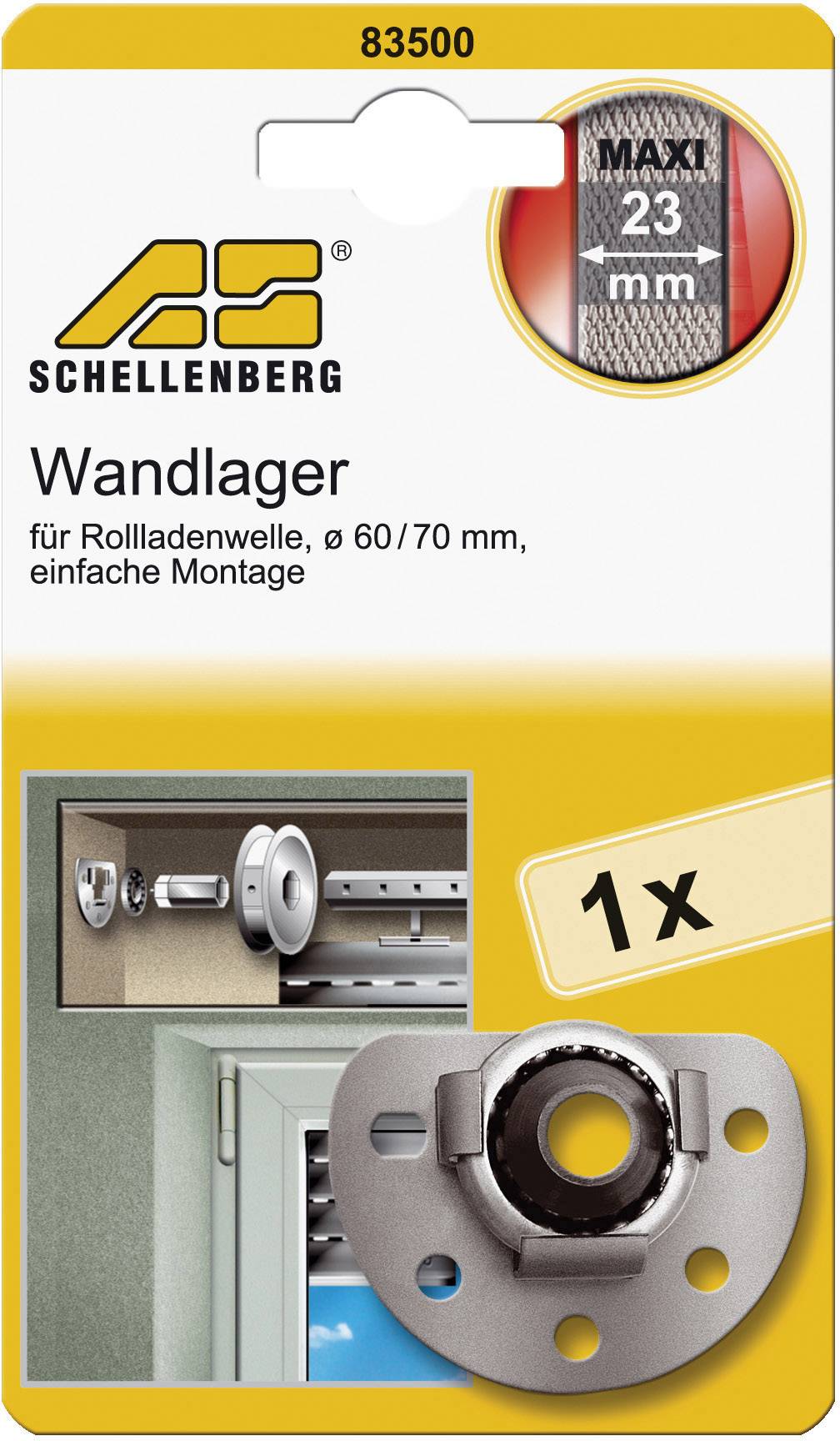 Schellenberg 83500 Wandlager Passend für (Rollladensysteme) Schellenberg Maxi