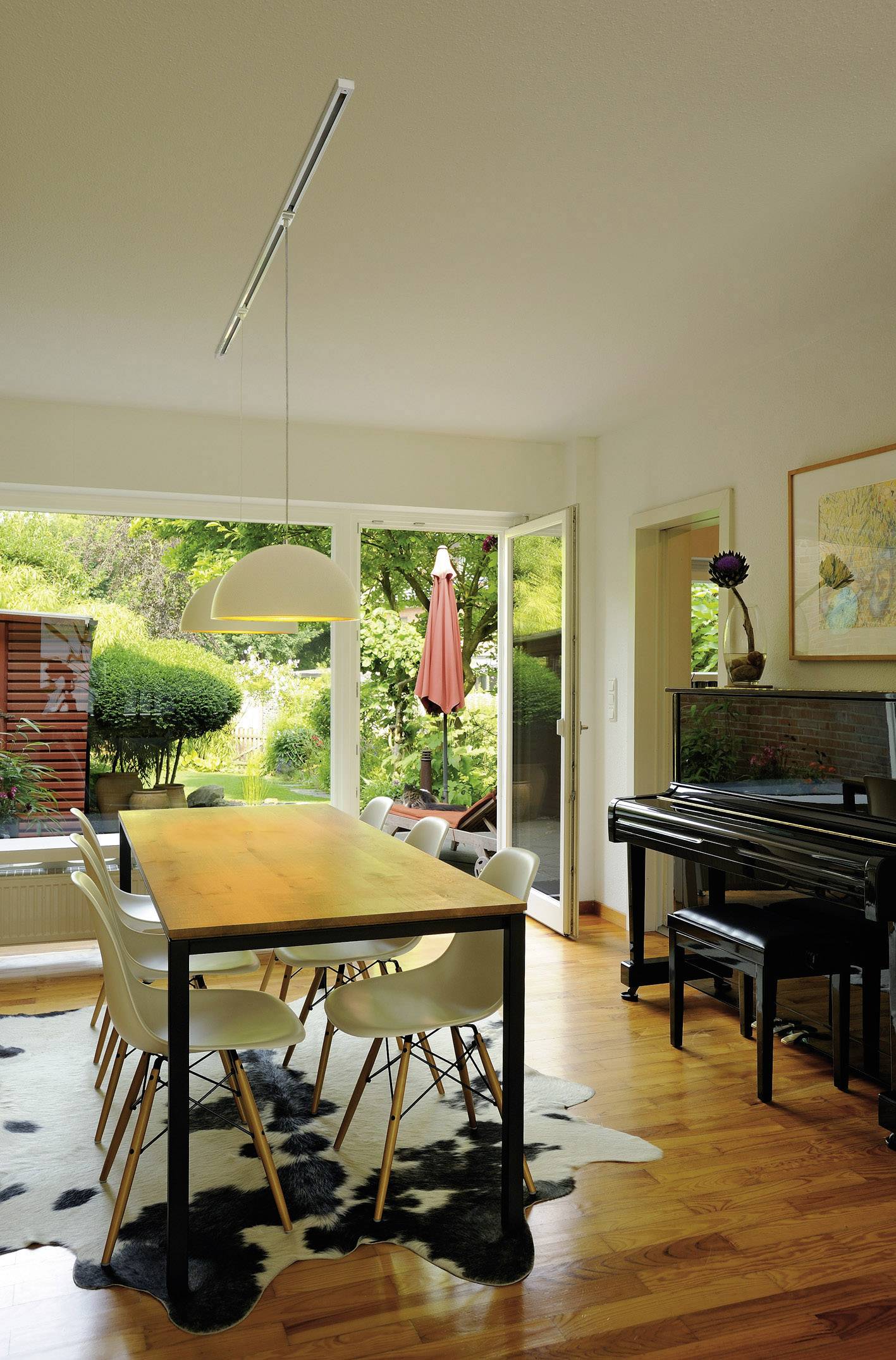 SLV Forchini M 143930 Pendelleuchte Energiesparlampe, LED E27 40W Schwarz, Gold