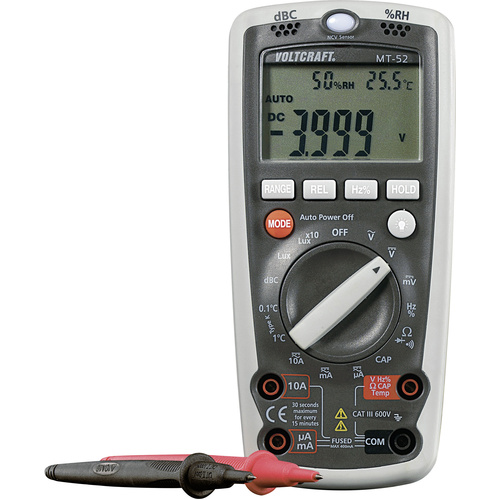 Multimètre VOLTCRAFT MT-52 numérique fonction de mesure de l'environnement CAT III 600 V Affichage (nombre de points): 4000