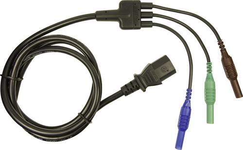 Cliff CIH29920 Sicherheits-Messleitung Stecker 4 mm Kaltgeräte-Buchse C13 1.50 m Blau, Grün, Braun