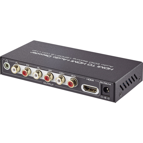 Extracteur audio SpeaKa Professional SP-4916328 [1x HDMI femelle - 6x Cinch-RCA femelle, Toslink femelle (ODT), HDMI femelle