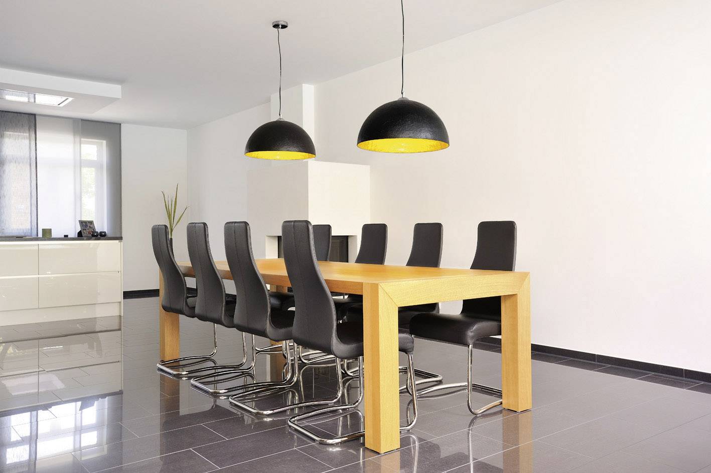 SLV Forchini PD-1 155530 Pendelleuchte LED E27 40W Schwarz, Gold