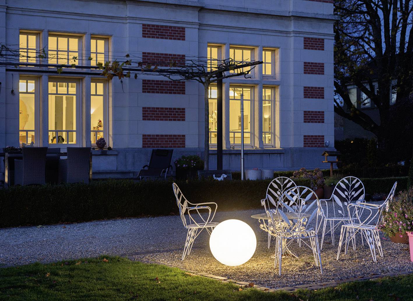 SLV 227221 Rotoball Floor Gartenleuchte Kugel Energiesparlampe E27 23W Weiß