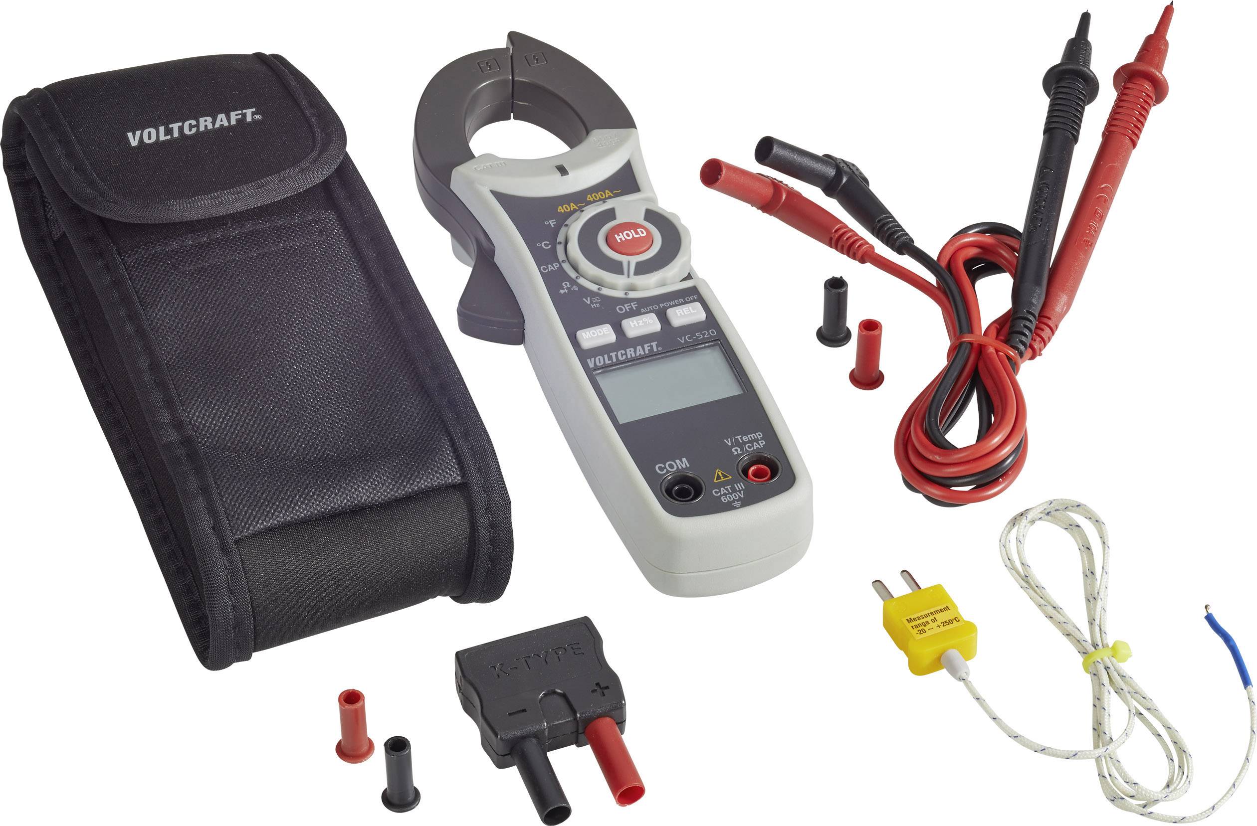 VOLTCRAFT VC-520 Stromzange digital CAT III 600V Anzeige (Counts): 4000