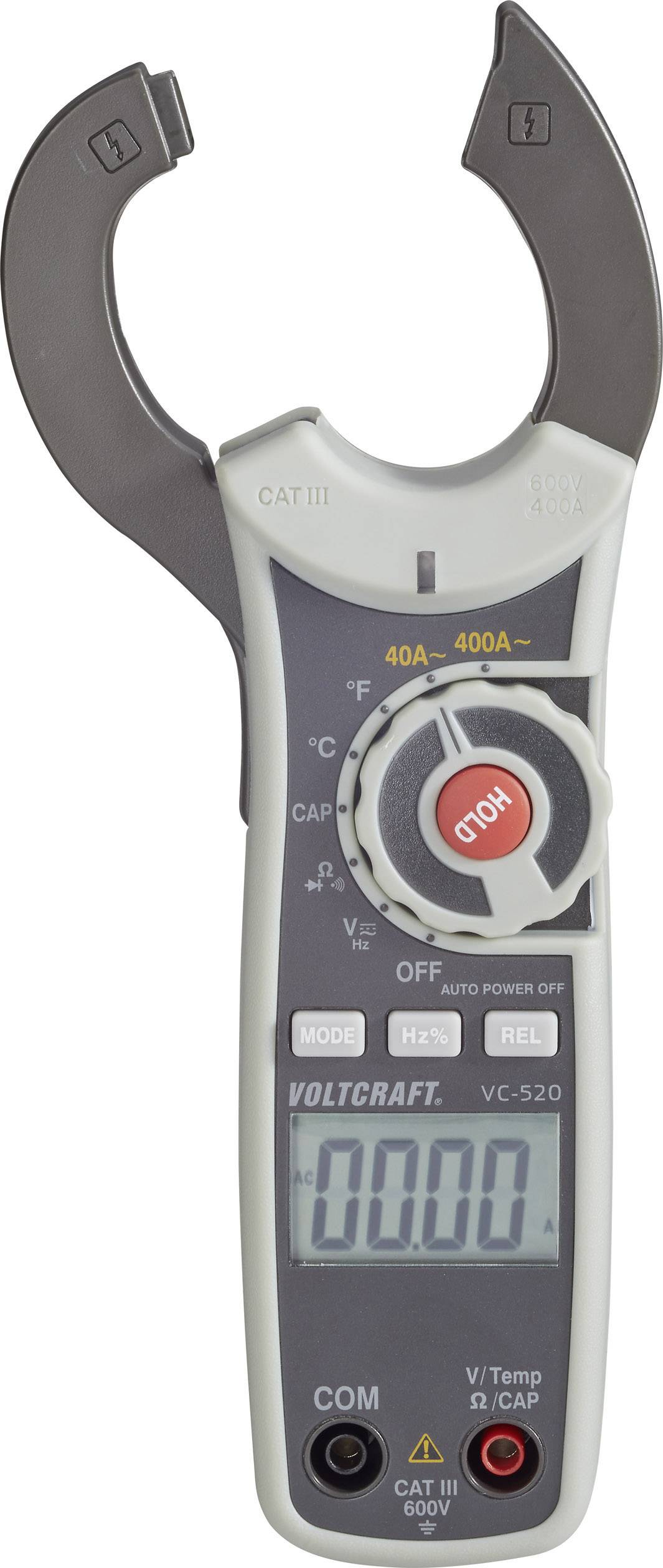 VOLTCRAFT VC-520 Stromzange digital CAT III 600V Anzeige (Counts): 4000