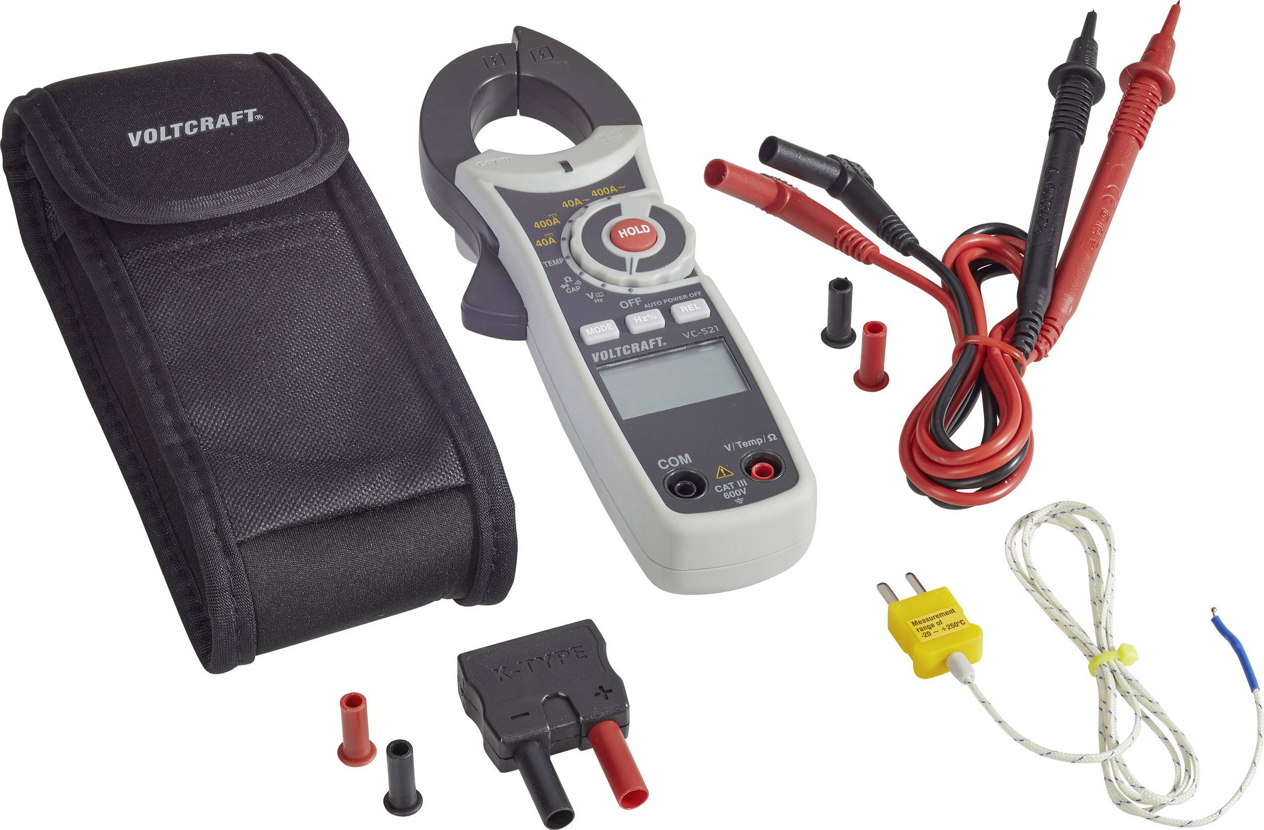 VOLTCRAFT VC-521 Stromzange kalibriert (ISO) digital CAT III 600V Anzeige (Counts): 4000