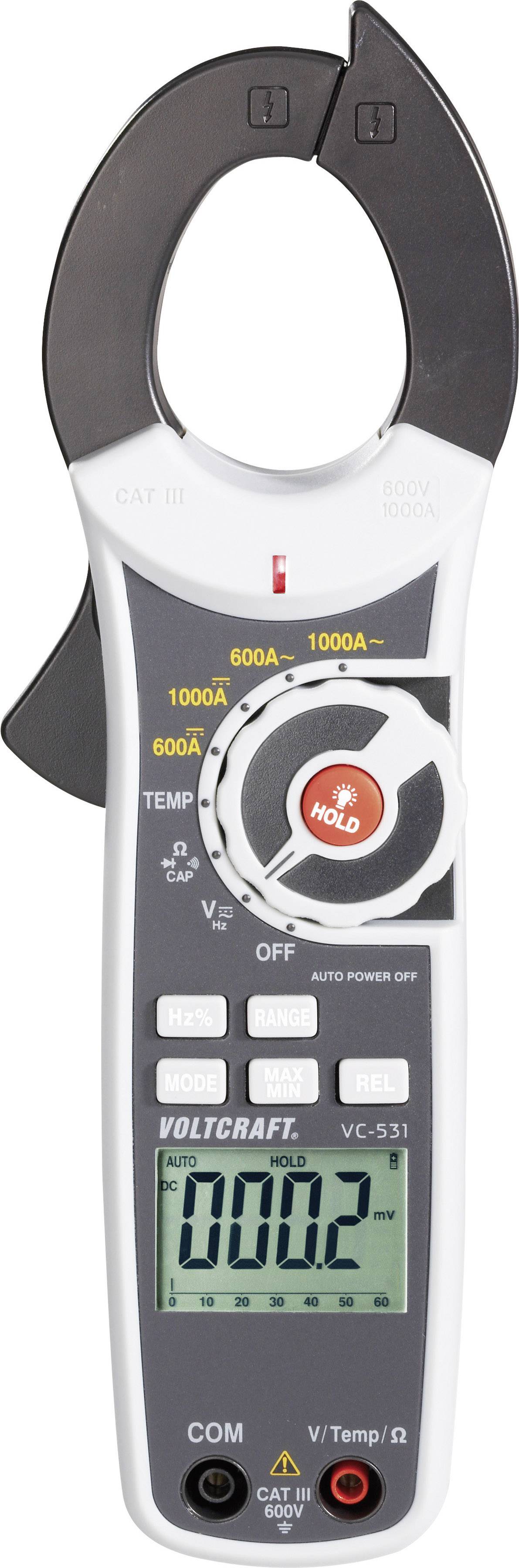 VOLTCRAFT VC-531 Stromzange digital CAT III 600V Anzeige (Counts): 6000