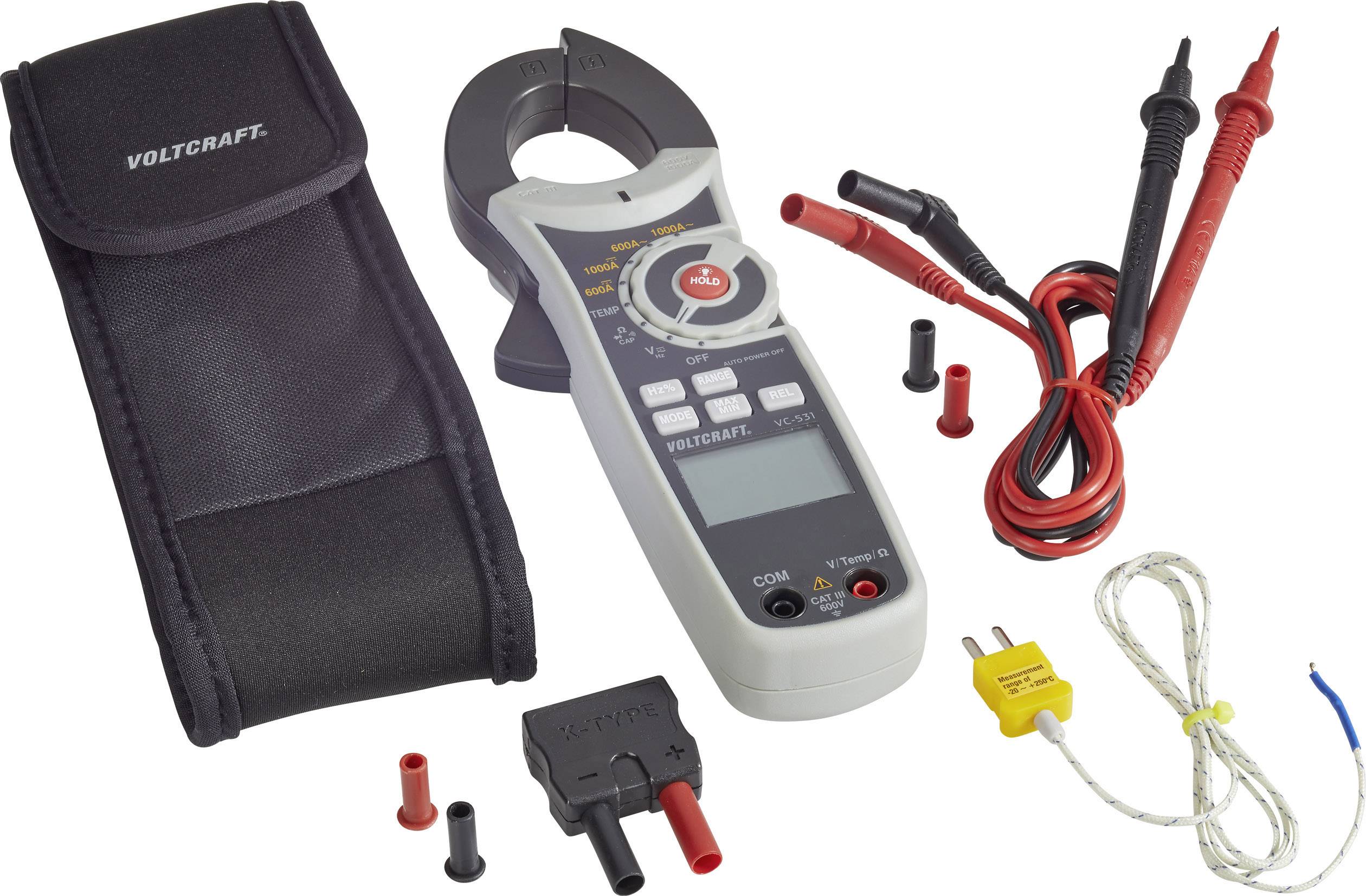 VOLTCRAFT VC-531 Stromzange digital CAT III 600V Anzeige (Counts): 6000