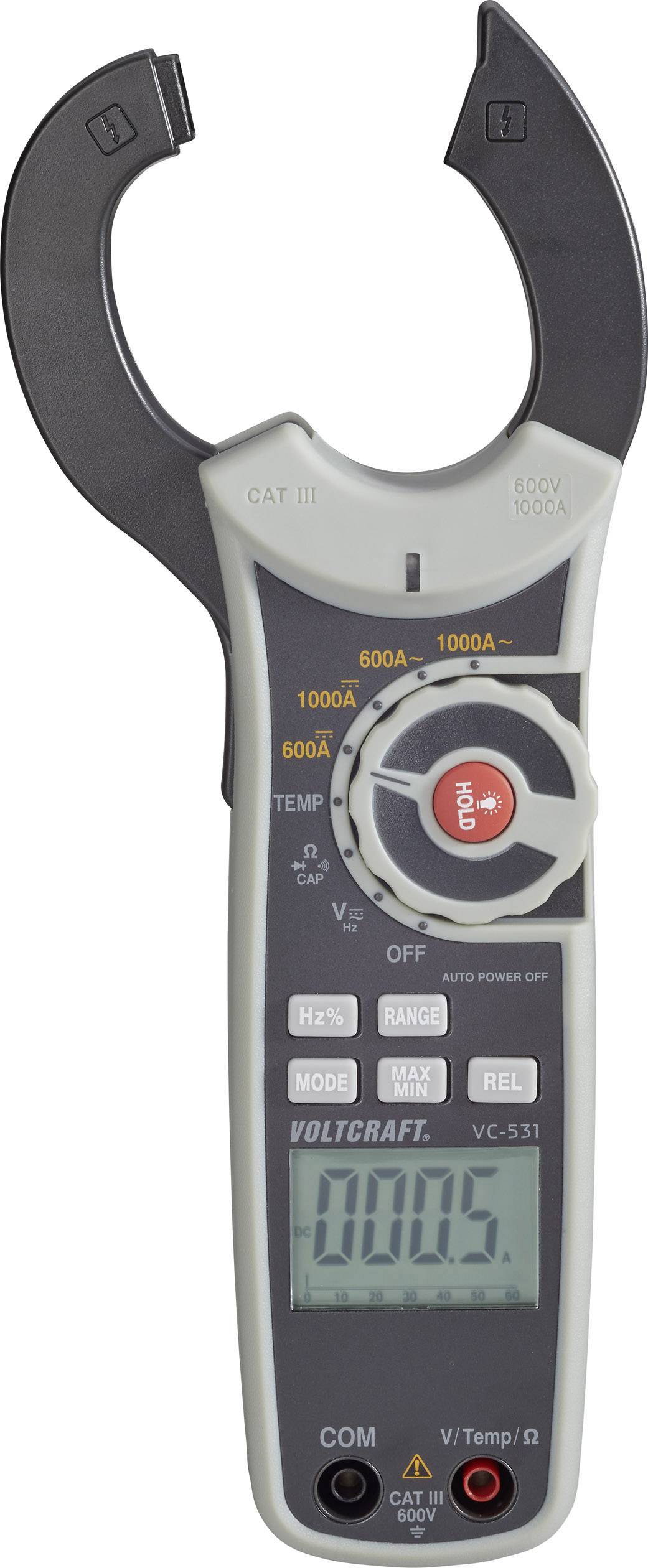 VOLTCRAFT VC-531 Stromzange digital CAT III 600V Anzeige (Counts): 6000