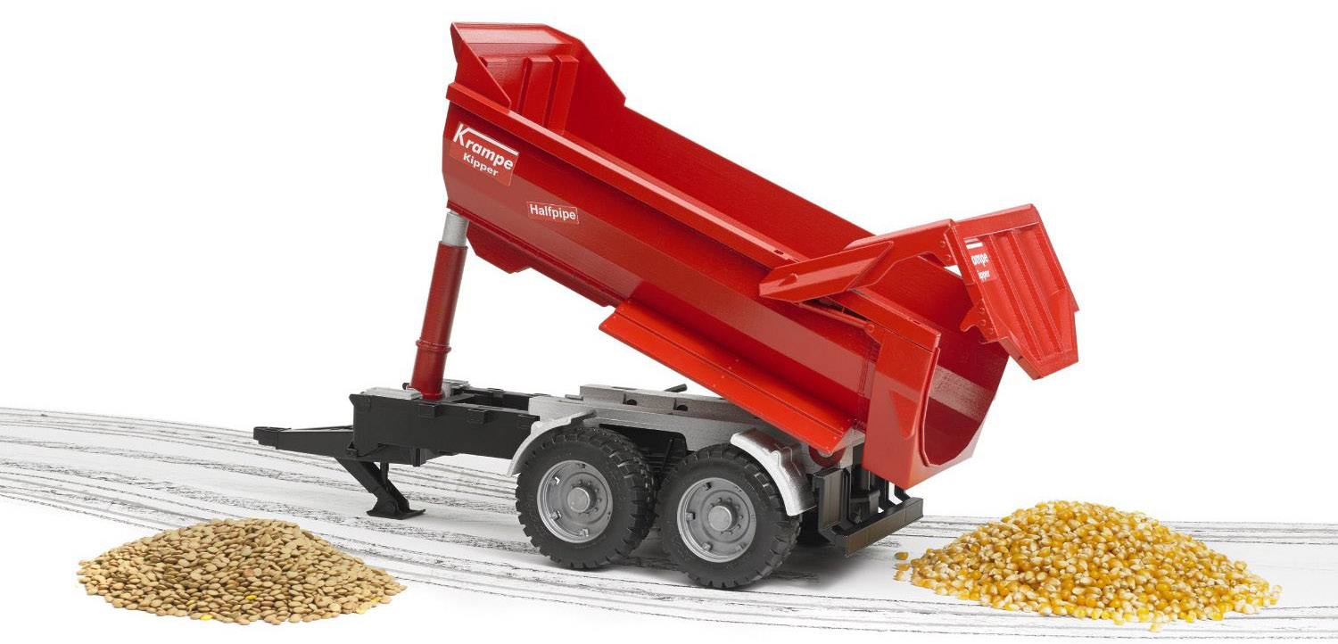Bruder Krampe Tandem-Halfpipe-Kippanhänger Fertigmodell Landwirtschafts Modell