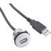 TRU Components USB A Einbaubuchse 2.0 Schwarz 1 x USB A Buchse auf 1 x USB A Stecker mit Beleuchtung und 1.50m Kabel Inhalt: 1St.